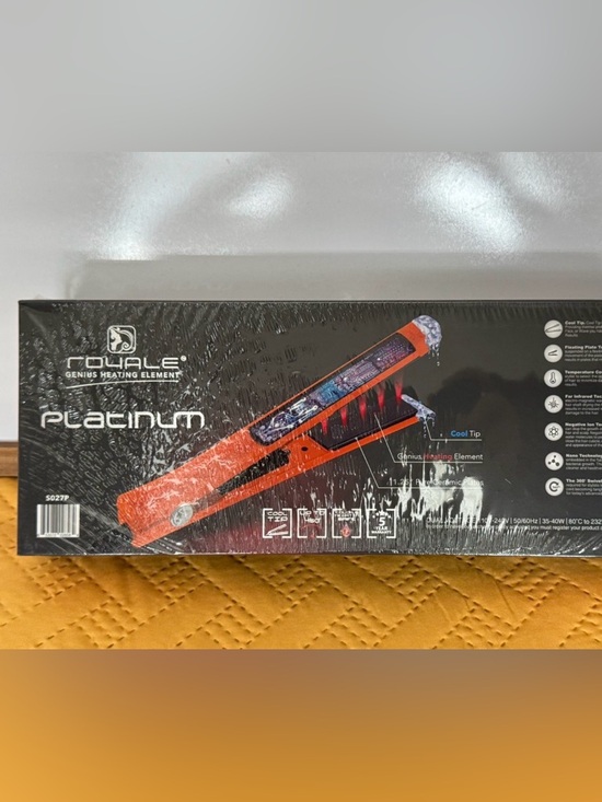 Royale NEW 2025 Platinum Genius Heating Element Hair Straightener Orange Citrus main image 2